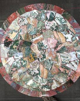 Crazy Quilt Tabletop from Madagascar Minerals, c.2004-5, 20in wide