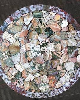 Crazy Quilt Tabletop from Madagascar Minerals, c.2004-5, 20in wide
