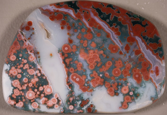 An amazing Ocean Jasper specimen photo from Ashley Rosenn at Northwoods Hobbyist