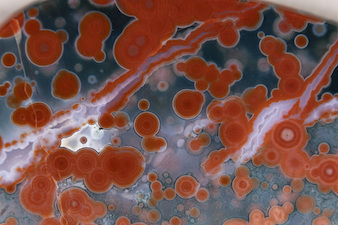 An amazing Ocean Jasper specimen photo from Ashley Rosenn at Northwoods Hobbyist