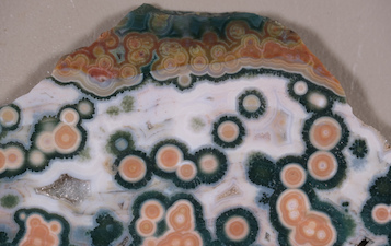 An amazing Ocean Jasper specimen photo from Ashley Rosenn at Northwoods Hobbyist