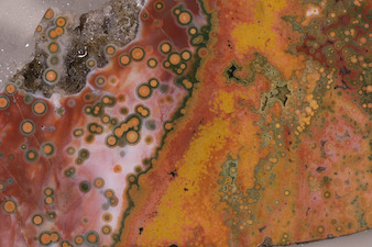 An amazing Ocean Jasper specimen photo from Ashley Rosenn at Northwoods Hobbyist