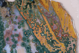 An amazing Ocean Jasper specimen photo from Ashley Rosenn at Northwoods Hobbyist