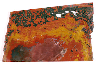 An amazing Ocean Jasper specimen photo from Ashley Rosenn at Northwoods Hobbyist
