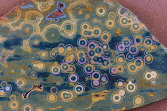 An amazing Ocean Jasper specimen photo from Ashley Rosenn at Northwoods Hobbyist